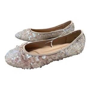 Jellypop Sparkle Flats in Cream and Silver